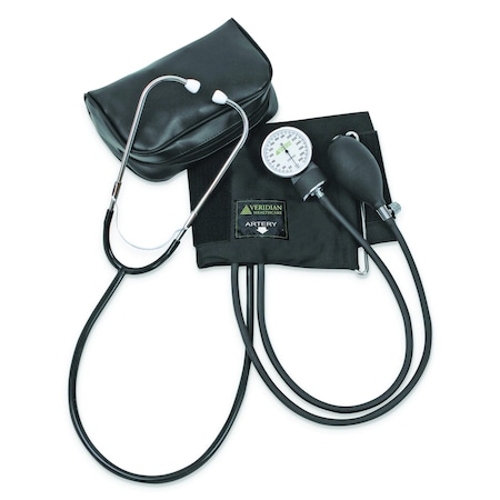 Veridian Healthcare Self-Taking Home Blood Pressure Kit With Attached Stethoscope, Latex Free, Adult 01-5501